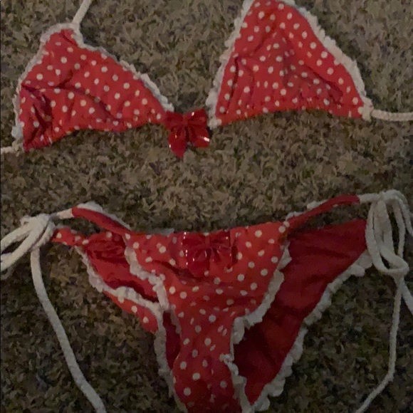 Beach Bunny Other - Beach Bunny Red Polka Dot Ruffle Bikini